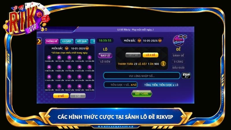 Các hình thức cược tại sảnh lô đề Rikvip