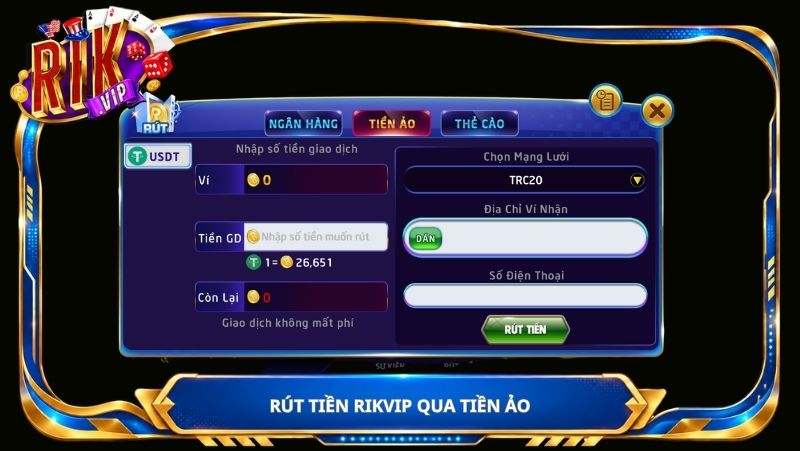 Rút tiền qua tiền ảo